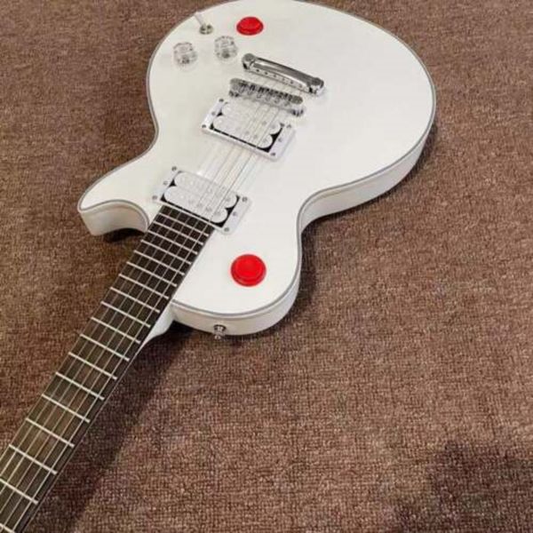 

factory direct sales brand new white non-inlaid 6-string electric guitar