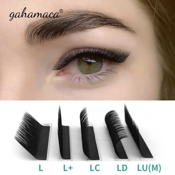 

false eyelashes gahamaca eyelash extension 16rows/case 8~15mm l/l+/lc/ld/lu(m) mix premium natural individual makeup maquiagem cilios j23051