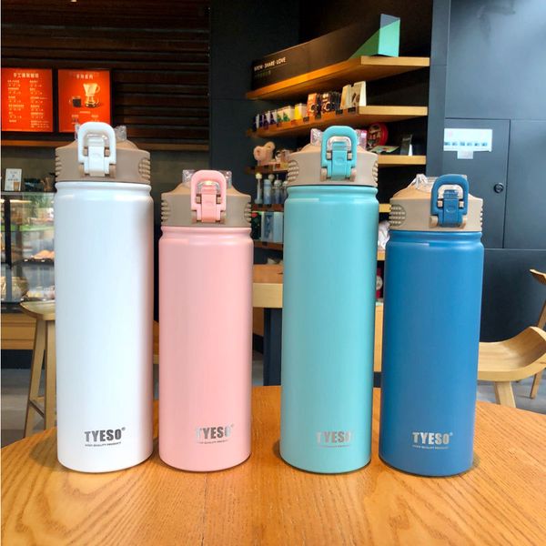

drinkware tumblers frosted thermos cup female students large capacity straw water cup adults simple portable fresh personality stainless ste