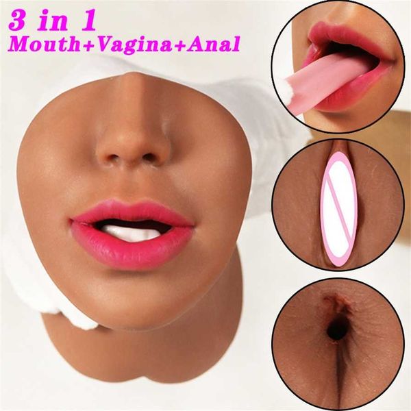 

silicone pussy mouth anal blowjob toy for men realistic vagina masturbation male masturbator erotic products sexshop 75% off outlet online s