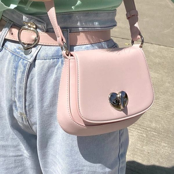 

evening bags haex fashion kawaii bolso mujer pu solid hasp women shoulder bags trendy concise french style sac a main femme 230509