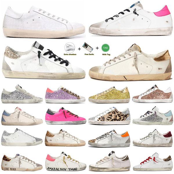 

2023 designer golden casual shoes women shoes sneakers leather superstar super star italy old dirty low loafers men trainers luxury casual p, Black