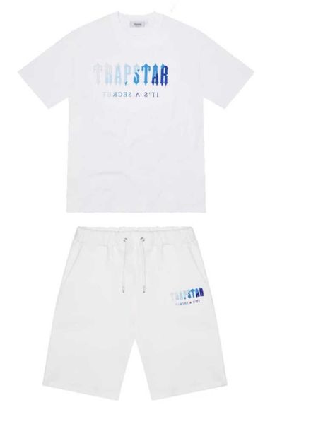 

mens trapstar t shirt short sleeve print outfit chenille tracksuit black cotton london streetwear motion current 20ess063, Gray