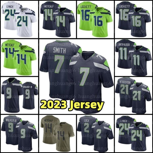 

11 jaxon smith-njigba 21 devon witherspoon football jerseys geno smith dk metcalf tariq woolen kenneth walker iii tyler lockett bobby charle