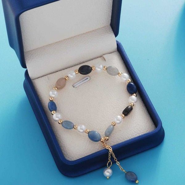 

imitation pearl bracelet adjustable baroque shaped stone girlfriends tighten rope hand jewelry stall, Golden;silver