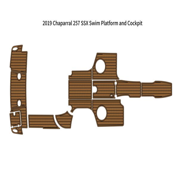 

2019 chaparral 257 ssx swim platform cockpit boat eva foam faux teak floor pad