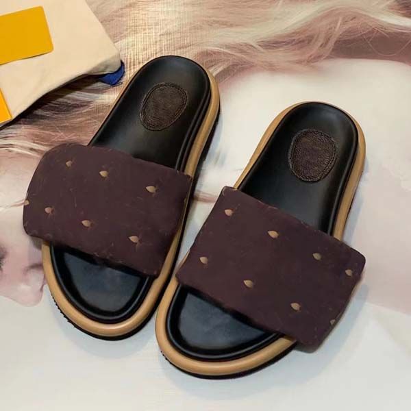 

woman sandals man designer slides flat casual slippers genuine fabric printing open toe shoes size 35-45 with box, Black