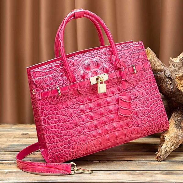 

designer bag tote bag handbags crossbody bag wind brahman crocodile pattern unique new genuine leather portable crossbody bag large capacity