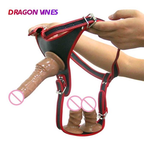 

55% off factory online strapon realistic double dildo women vagina anal plug strap on dildos penis harness belt panties toys for lesbian