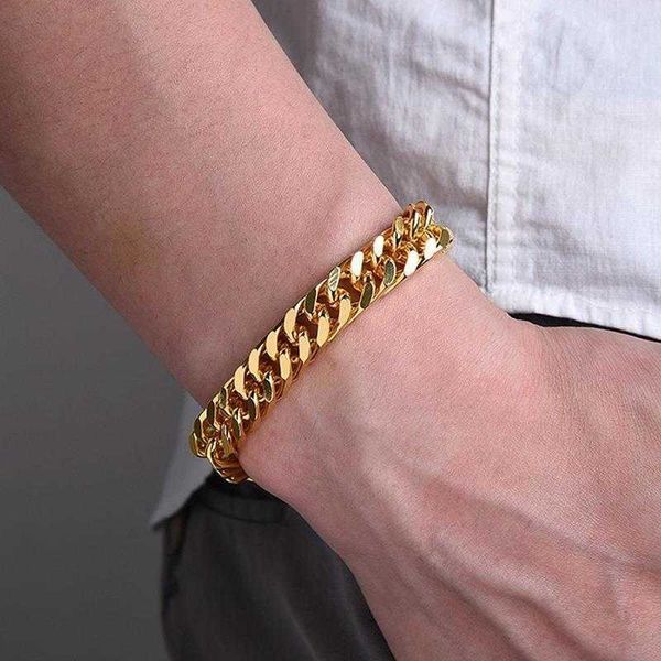 

accessories mens fashion gold plated bracelet domineering personalized double buckle trend atmosphere, Golden;silver