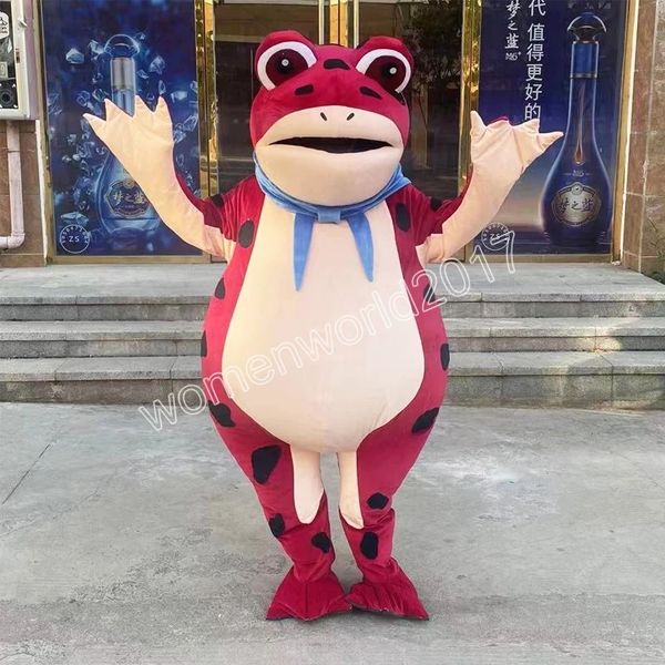 

customized frog mascot costume cartoon fursuit outfits party dress up activity walking clothing halloween customized, Red;yellow