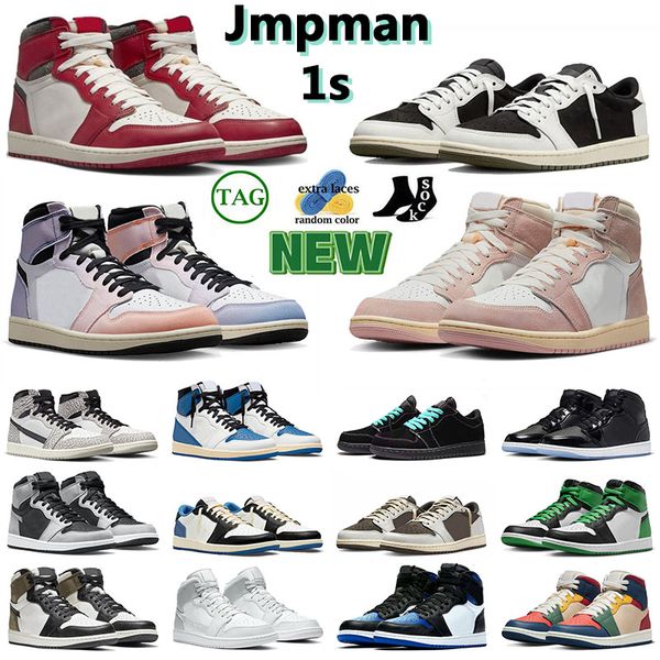 

wholesale 1s mens womens basketball shoe trainers 1s denim patent bred laney skyline washed pink black toe lucky green sports sneakers desig