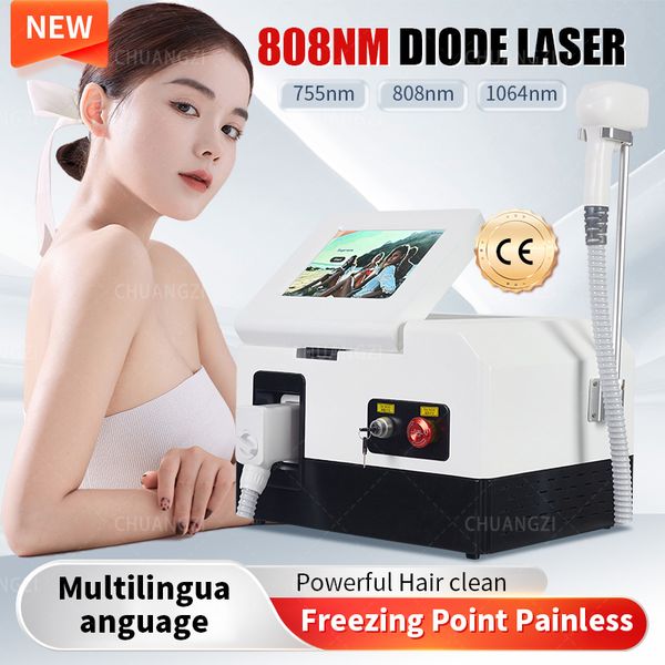 

755 808 1064nm diode laser hair removal other home use beauty equipment laser ice cooling men facial hair removal, Black