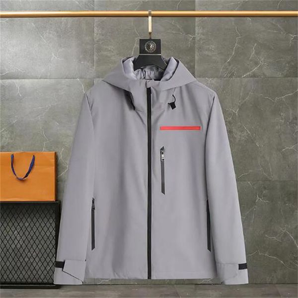 

designer mens coat man jacket men jackets winter waterproof hoodies epaulet autumn outwear windbreaker zipper hoodie clothes parka coats men, Black