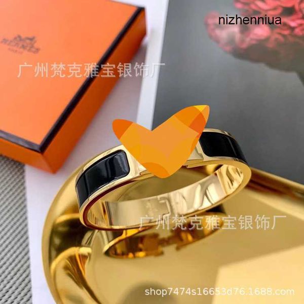

hermm classic bracelets high edition letter enamel h bracelet women s and men s couple buckle 925 silver bracelet 18k rose gold same style, Black