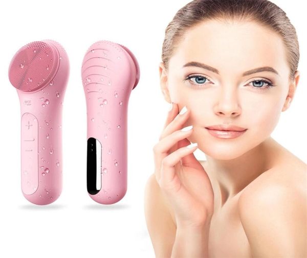 

silicon electric cleansing massager brush vibration face cleaner deep cleaning pores face skin care massager tools 2201127662006
