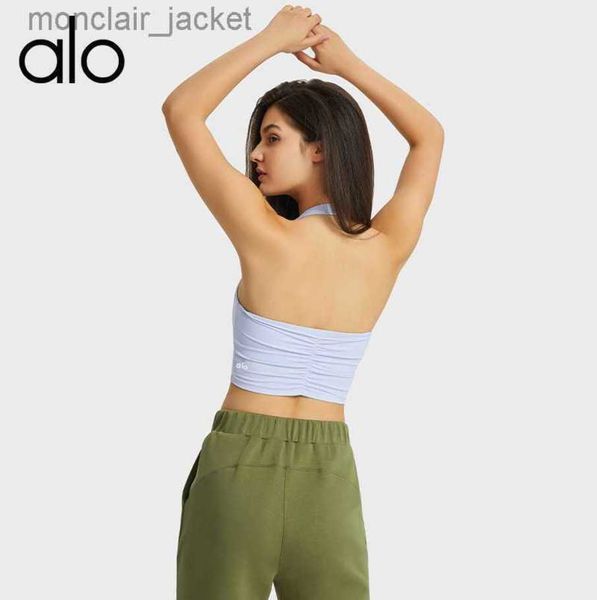 

desginer alo yoga sling back sports bra women's fitness naked back running sports bra 23ssa, White