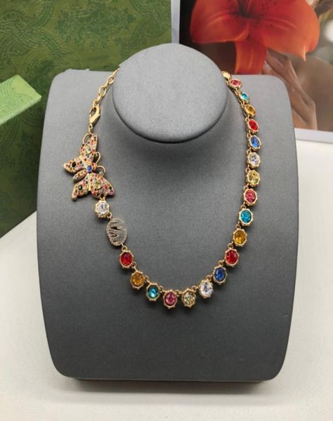 

with box butterfly designer choker necklace luxury pendant jewelry 18k gold plated stainless steel necklaces punk womens crystal c9477363, Silver