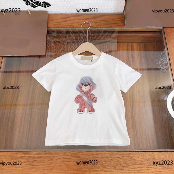 

2023 tees kids designer clothes no pilling child short sleeve baby t-shirt hated cute animal print new arrivals, Blue