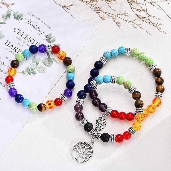 

tree natural tiger eye bracelet creative leaves colorful yoga, Golden;silver
