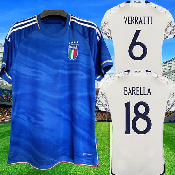 

xxxl 2023 2024 italy soccer jerseys italia verratti chiesa maglie barella bonucci pre match training jersey uniforms camisetas maillot footb, Black;yellow