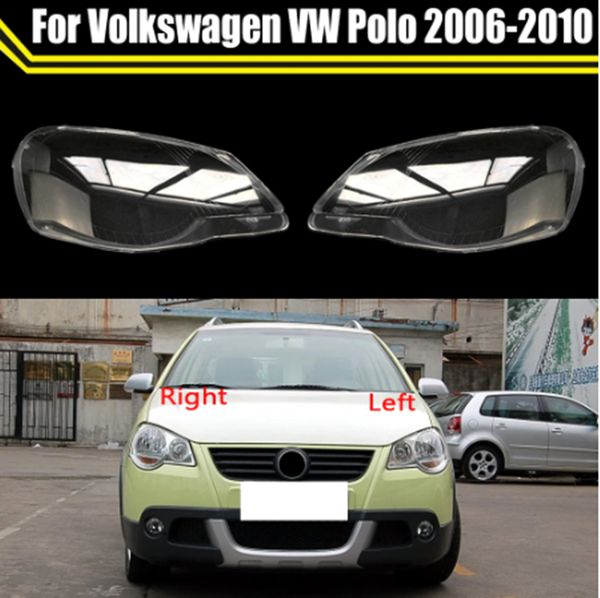 

car front glass headlight cover headlamp shell transparent lampshade mask lens for volkswagen vw polo 2006-2010