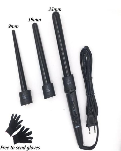 

dodo 3 in 1 hair curlers care styling curling wand interchangeable 3 parts clip hair iron curler set curler hair styles tool 220622687970