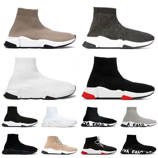 

speed trainer men women socks shoes designer loafers luxury vintage beige glitter black white red graffiti sole flat platform sneakers slip-