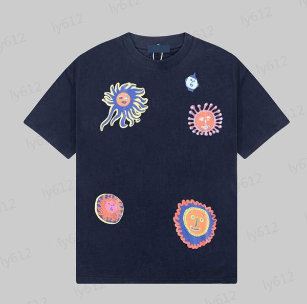 

summer black designer mens t shirts fashion leisure luxury loose classic colorful face pattern printed cotton round neck short sleeve male c, White;black