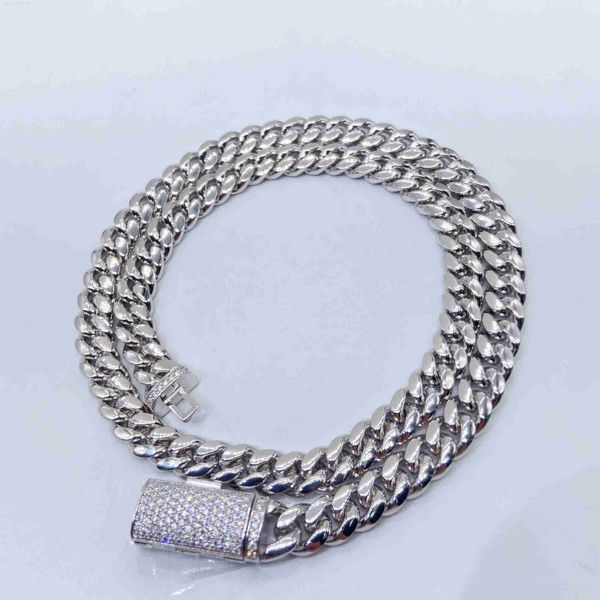 

ready to ship moissanite clasp lock miami thick 8mm sterling silver 925 cuban link chain necklace