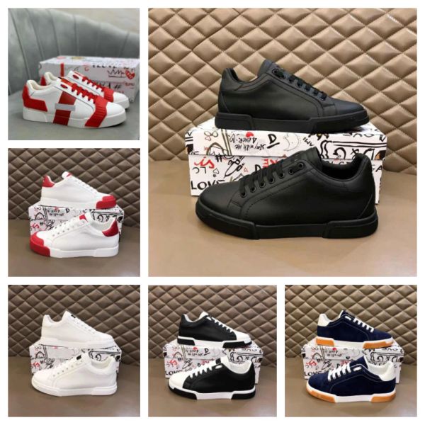 

with box new elegant sneakers casual shoes perfect calfskin nappa portofino trainers white black leather casual walking famous sports sh pms