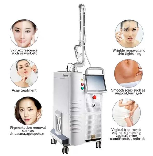 

60 watts co2 fractional laser machine for skin rejuvenation repair lift anti aging acne scars freckles stretch marks removal 10600nm laser w, Black
