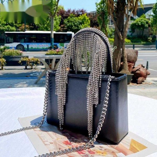 

evening bags leather diamonds tassel for women fashion travel handbag solid color summer crossbody shoulder bag 230427