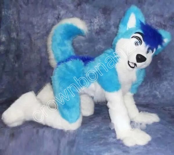 

new long hair husky dog fox mascot costume carnival performance apparel anime halloween adcharacter outfits, Red;yellow