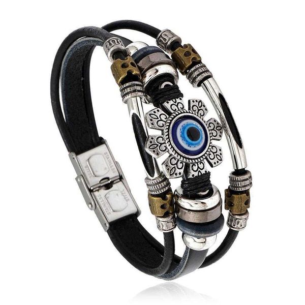 

accessories eyes alloy bracelet stainless steel buckle devils eye leather mens wrist ring, Golden;silver
