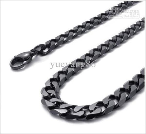 

black plated 8mm curb link necklace chain stainless steel mens fashion jewelry 24 fashion6890606, Silver