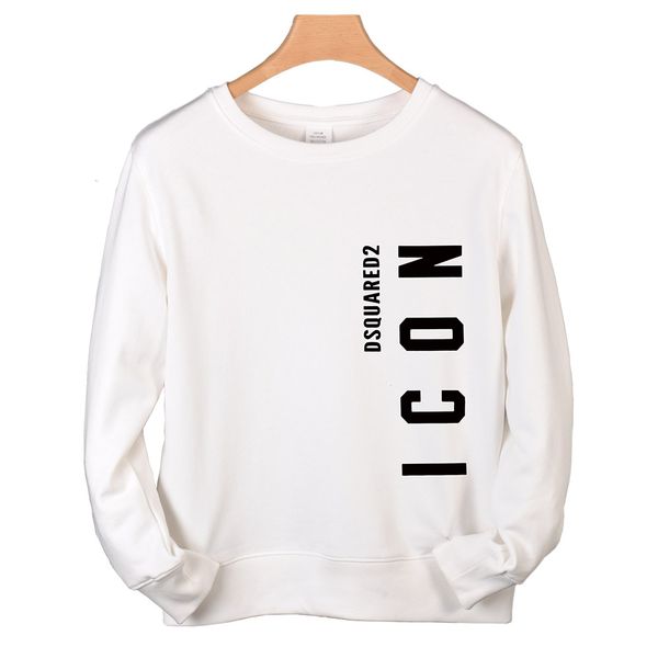 

dsq icond2 casual fashion trend pullover simple classic letter print couple sweatshirt dsq icon street fashion crew neck cotton sweatshirt 2, Black
