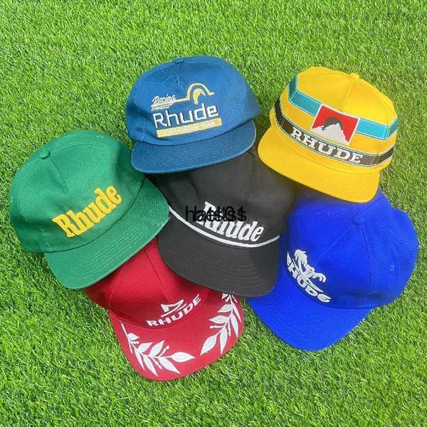 

rhude collections baseball caps outdoor casual truck hat adjustable couple cap, Blue;gray