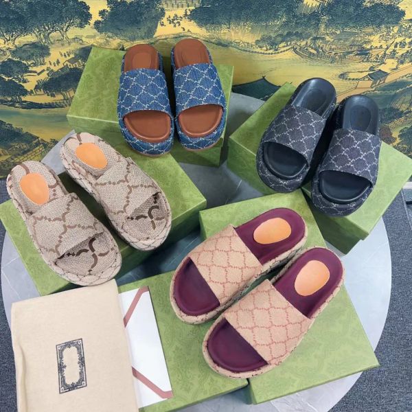 

with box casual shoes complete packaging genuine leather g slippers same style designer 2023 popular family summer new flower flat sandals, Black