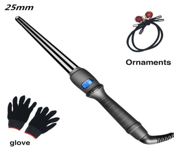 

lcd curlers conical curling iron single tube ceramic glaze pear flower cone electric hair curly hair 2206244123044