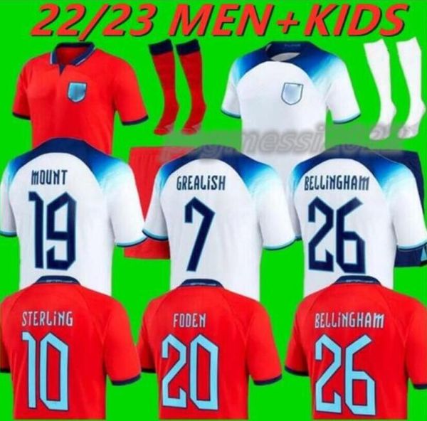 

2022 kane foden soccer jerseys 22/23 home national football england sterling saka rashford shirt barkley sancho mount grealish men kids kit, Black;yellow
