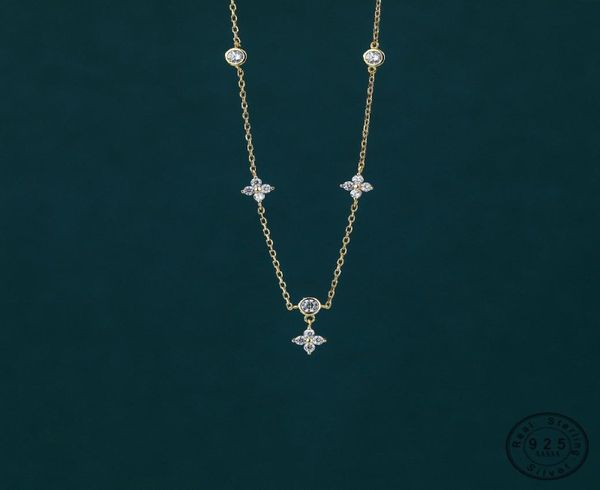 

pendant necklaces 925 sterling silver inlaid zircon flower necklace for women exquisite sweet wedding jewelry accessories gifts 222285479