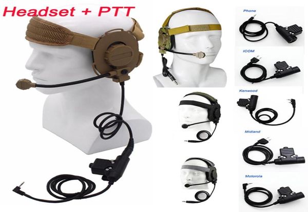 

tactical headset gear paintball shooting headphone earphone airsoft combat ii z camouflage with ptt no15012a8412683