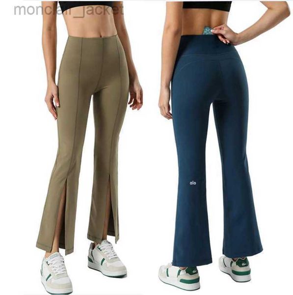 

desginer alos yoga leggings yoga's same fitness and sports leggings micro flared pants elastic dance pants capris women's pants, Black