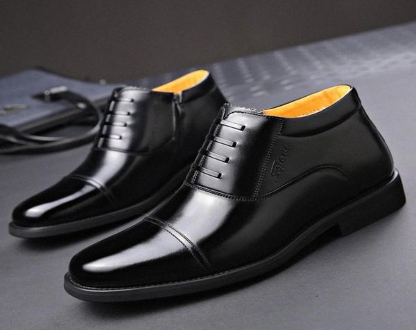 

men winter shoes handmade wool inner boots soft genuine leather snow boots 38 47 man zipper snow lu1o9359730, Black