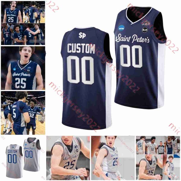 

saint peter's peacocks basketball jersey jayden saddler kyle cardaci latrell reid isiah dasher alex rivera cam young custom college sti, Black;red