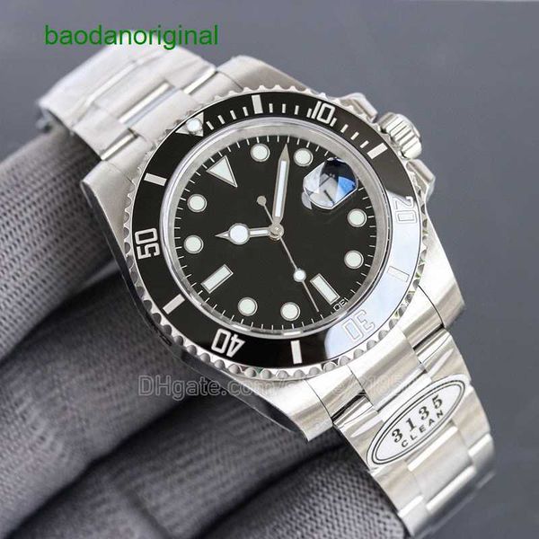 

men watches 41mm black ceramic case waterproof watch system rotating bezel 904l scratch resistant calibre 3235 self winding chromalight hour, Slivery;golden