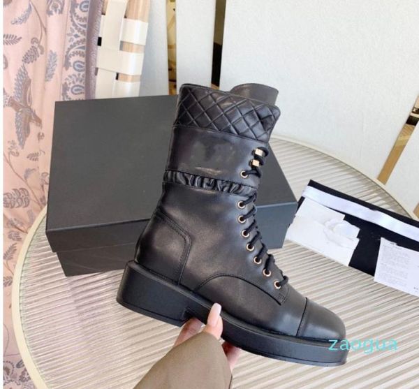 

2022 booties cowhide and horsehair splicing strap boots with a heel height of 45cm3675351, Black