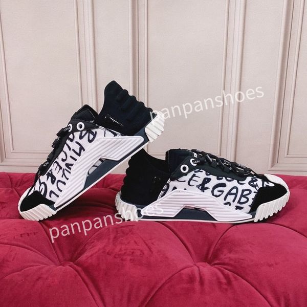 

2023new fashion brand casual shoes men designer leather lace-up sneakers fashion lady flat running letters shoes platform sneaker, Black