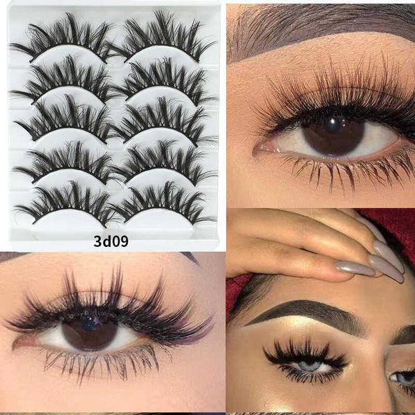 

false eyelashes 3d mink lash natural false eyelashes faux mink lashes 5pair false eyelash reusable makeup beauty thick long cilia j230510